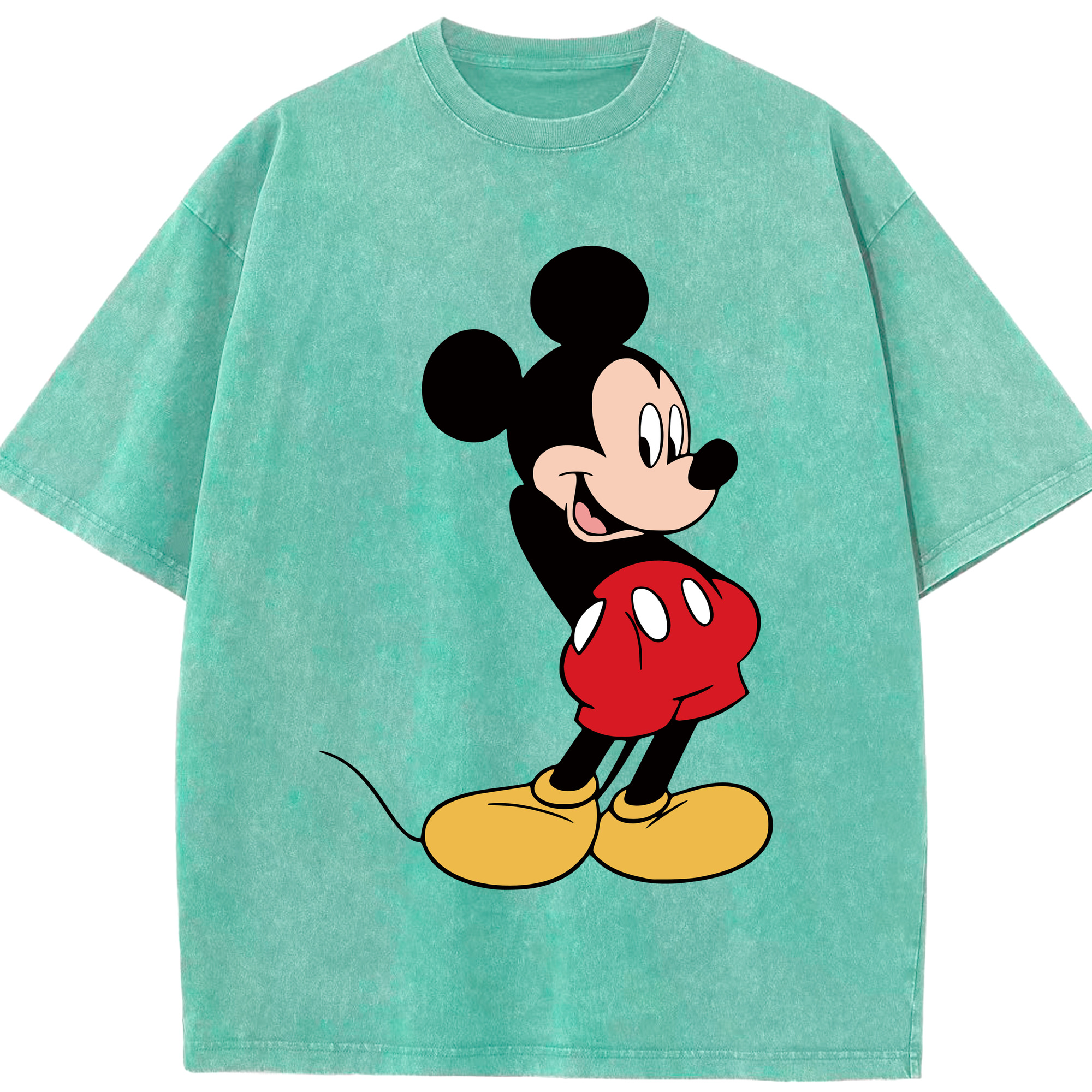 （画像用） ミッキーマウス Mickey Mouse 綿100% ヴィンテージ風 半袖Tシャツ（フロントプリント）